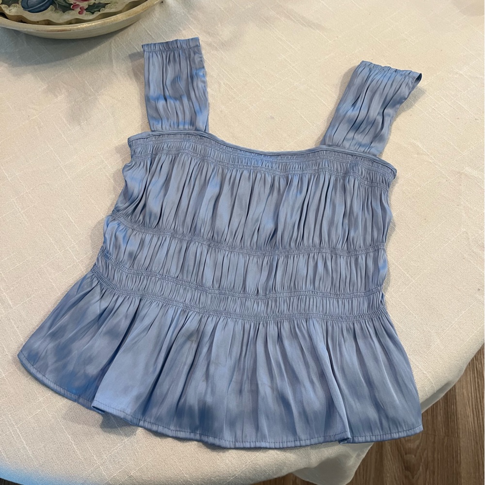 Silky blue top